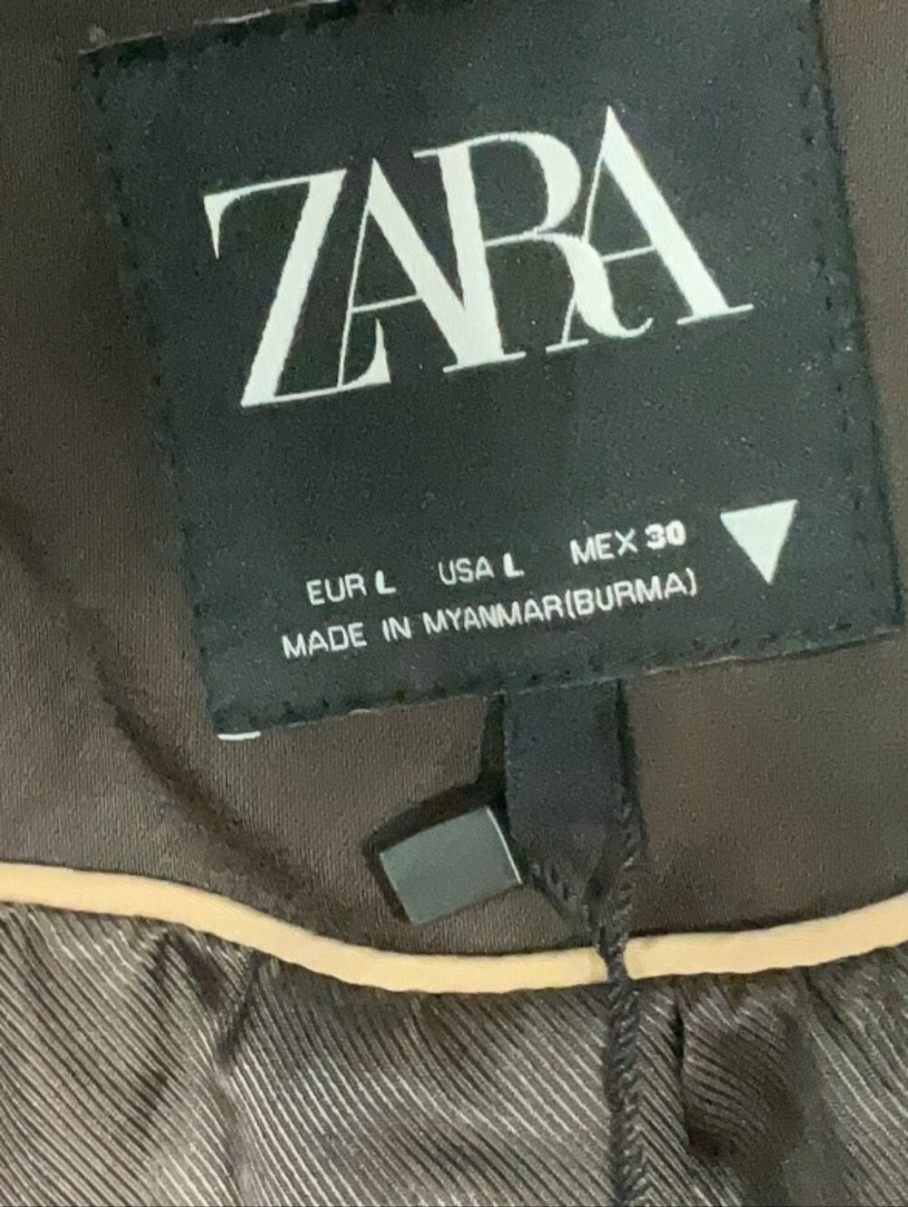ZARA Satin Effect Blazer Brown Size L - Picture 15 of 15